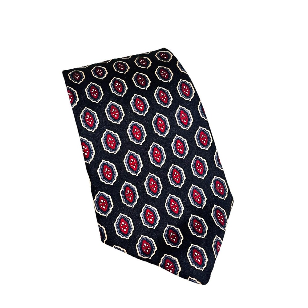 CROMLEY & FINCH  MEN'S TIE 100% SILK Made USA London Black Paisley 58x3.75”